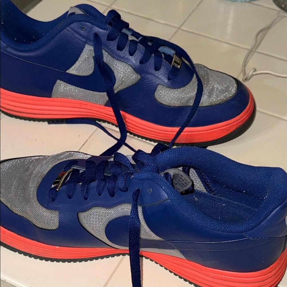 Nike Lunar Force 1 Low Royal Blue Grey Orange Men’s Size 10 - Picture 4 of 8